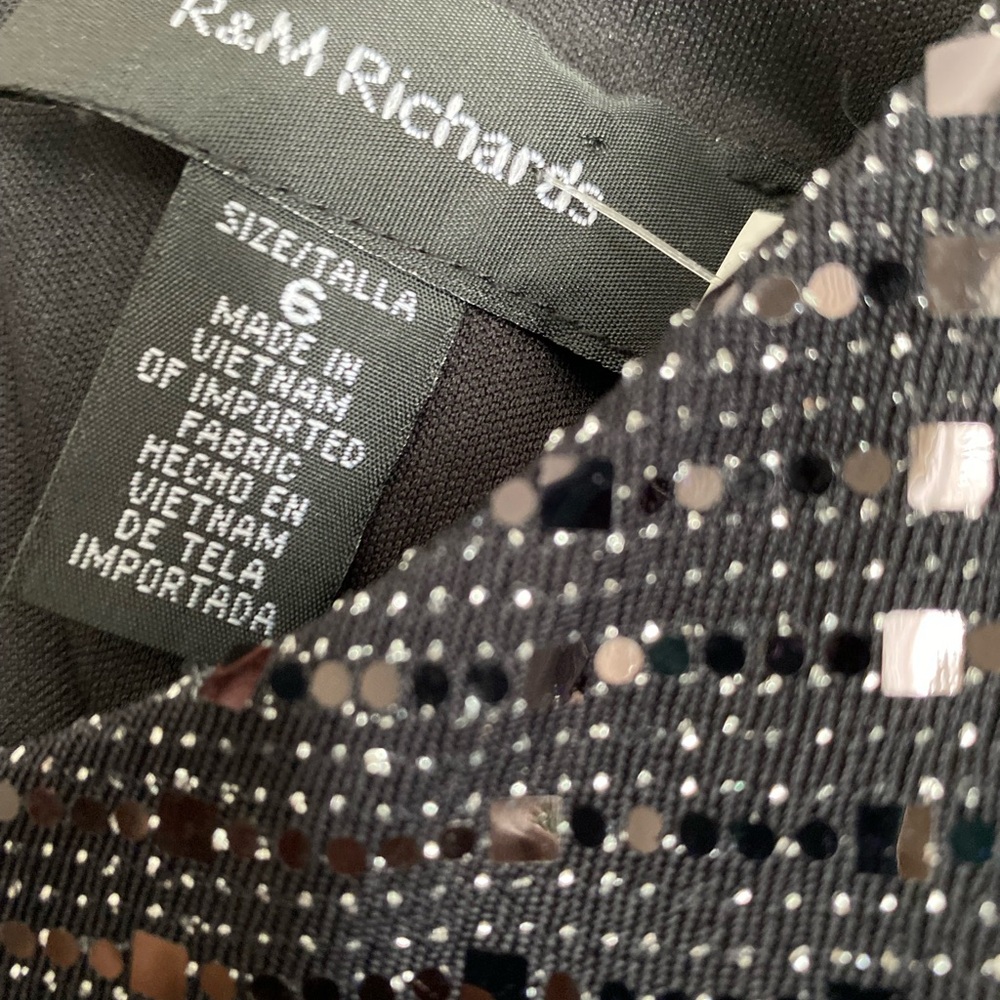 NWOT Women’s R&M Richards Sparkly One Shoulder Wide Legged Black Jumpsuit Size 6 - Picture 6 of 11
